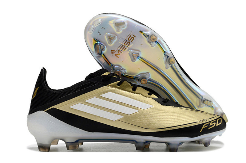 Chuteira F50 Elite FG Messi Dourada