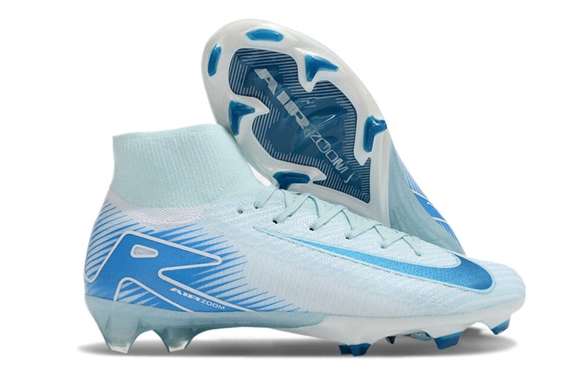 Chuteira Air Zoom Mercurial Superfly 10 Elite FG Campo - Azul e Branco