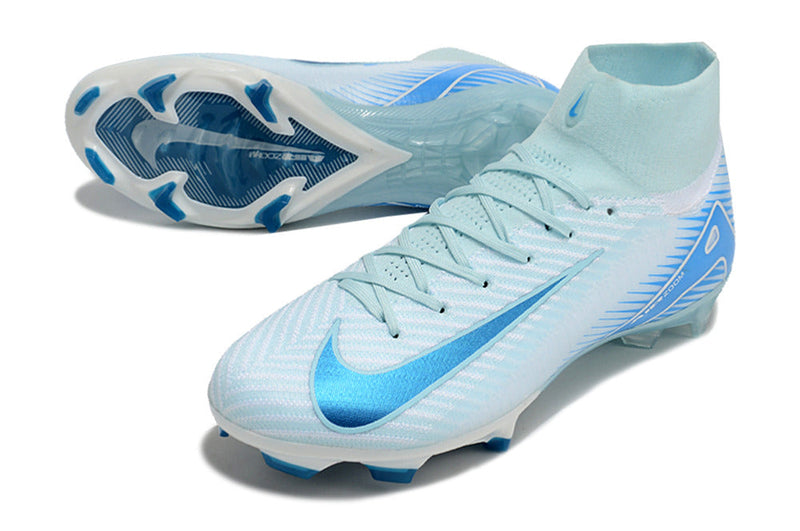 Chuteira Air Zoom Mercurial Superfly 10 Elite FG Campo - Azul e Branco