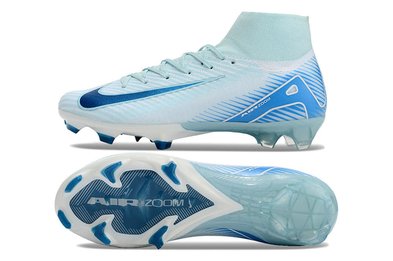 Chuteira Air Zoom Mercurial Superfly 10 Elite FG Campo - Azul e Branco