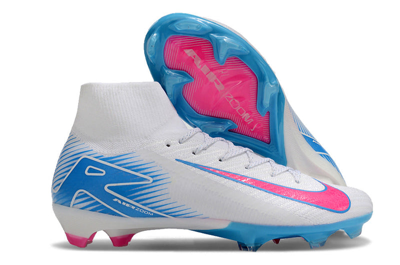 Chuteira Air Zoom Mercurial Superfly 10 Elite FG Campo - Branco e Azul