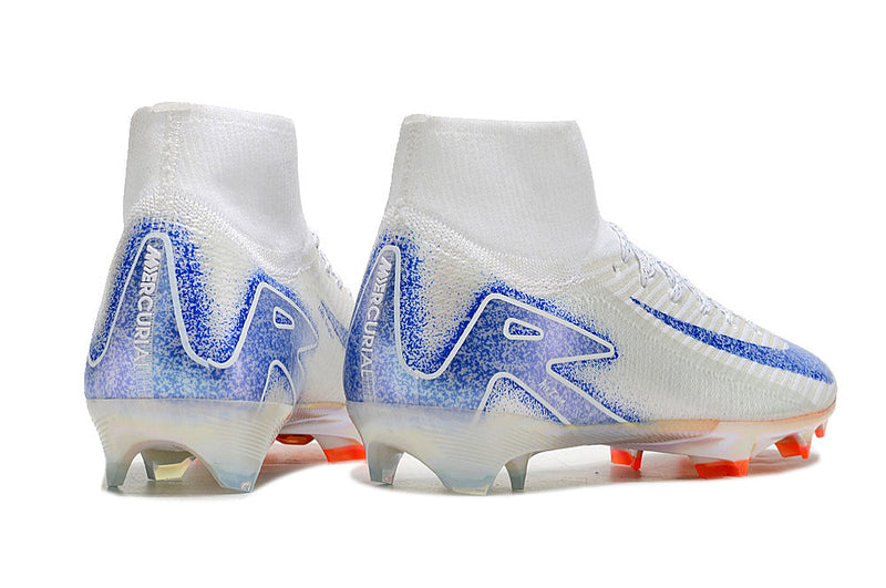 Chuteira Air Zoom Mercurial Superfly 10 Elite FG Campo - Branco e Azul