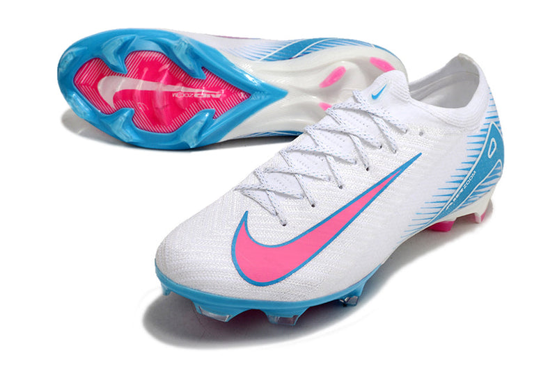 Chuteira Air Zoom Mercurial Vapor 16 Elite FG Campo - Branco e Azul